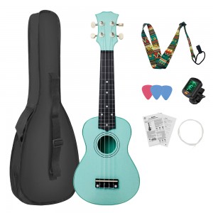 HUASHENG Wholesale Ukulele 21 Inch OEM ODM Musical Instrument Plastic Ukulele Soprano with Bag Picks Accessories