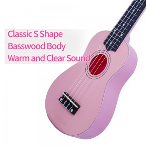 HUASHENG Wholesale Ukulele 21 Inch OEM ODM Musical Instrument Plastic Ukulele Soprano with Bag Picks Accessories