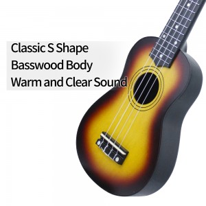 HUASHENG Wholesale Ukulele 21 Inch OEM ODM Musical Instrument Plastic Ukulele Soprano with Bag Picks Accessories