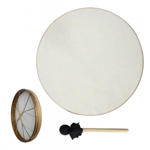 Completely Handmade Percussion Instrument: Shamanic Drum with Round High Quality Frame and Calf Leather, Full Birch