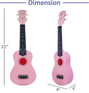 HUASHENG Wholesale Ukulele 21 Inch OEM ODM Musical Instrument Plastic Ukulele Soprano with Bag Picks Accessories