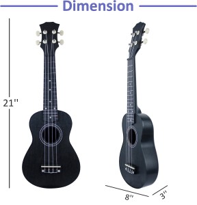 HUASHENG Wholesale Ukulele 21 Inch OEM ODM Musical Instrument Plastic Ukulele Soprano with Bag Picks Accessories