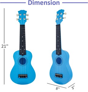 HUASHENG Wholesale Ukulele 21 Inch OEM ODM Musical Instrument Plastic Ukulele Soprano with Bag Picks Accessories