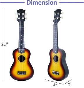 HUASHENG Wholesale Ukulele 21 Inch OEM ODM Musical Instrument Plastic Ukulele Soprano with Bag Picks Accessories