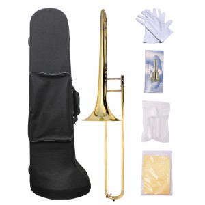 Alto Trombone Set B-Flat Band Professional Playing Instrument Lacquered Gold Western Brass Instrument