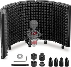 Microphone Isolation Shield Foldable Mic Recording Studio Sound Absorbing Black Professional Best Custom Acoustic Foam