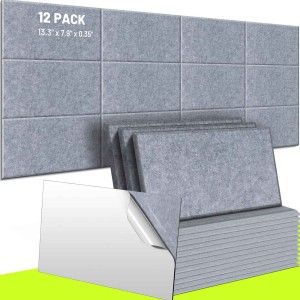 Soundproof Insulation Panel Sound Absorbing Noise Reduction Pads Sound Reducing Foam Walls Grey 12 Pack Acoustic Panels