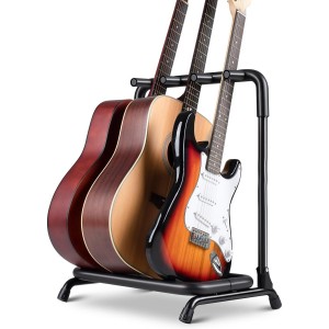 Multi Guitar Rack 3 Holder Stand Display With Thick Rubber Padding Universal for Classical Acoustic Electric Guitars Bass