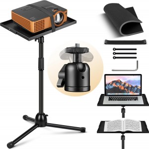 Projector Stand Tripod Adjustable 18.9 to 41In Height, Foldable, 360° Rotatable, Multiple Uses Stand Panel, Collapsible