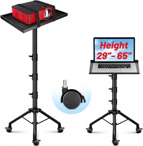 Projector Tripod Stand Adjustable Height 29 to 65in with Casters Universal Laptop Stand Portable Multifunctional Rack Stand