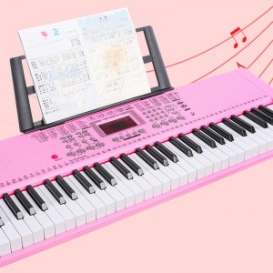 智能发光 61 键电风琴键盘乐器教学功能 MP3 播放初学者电钢琴