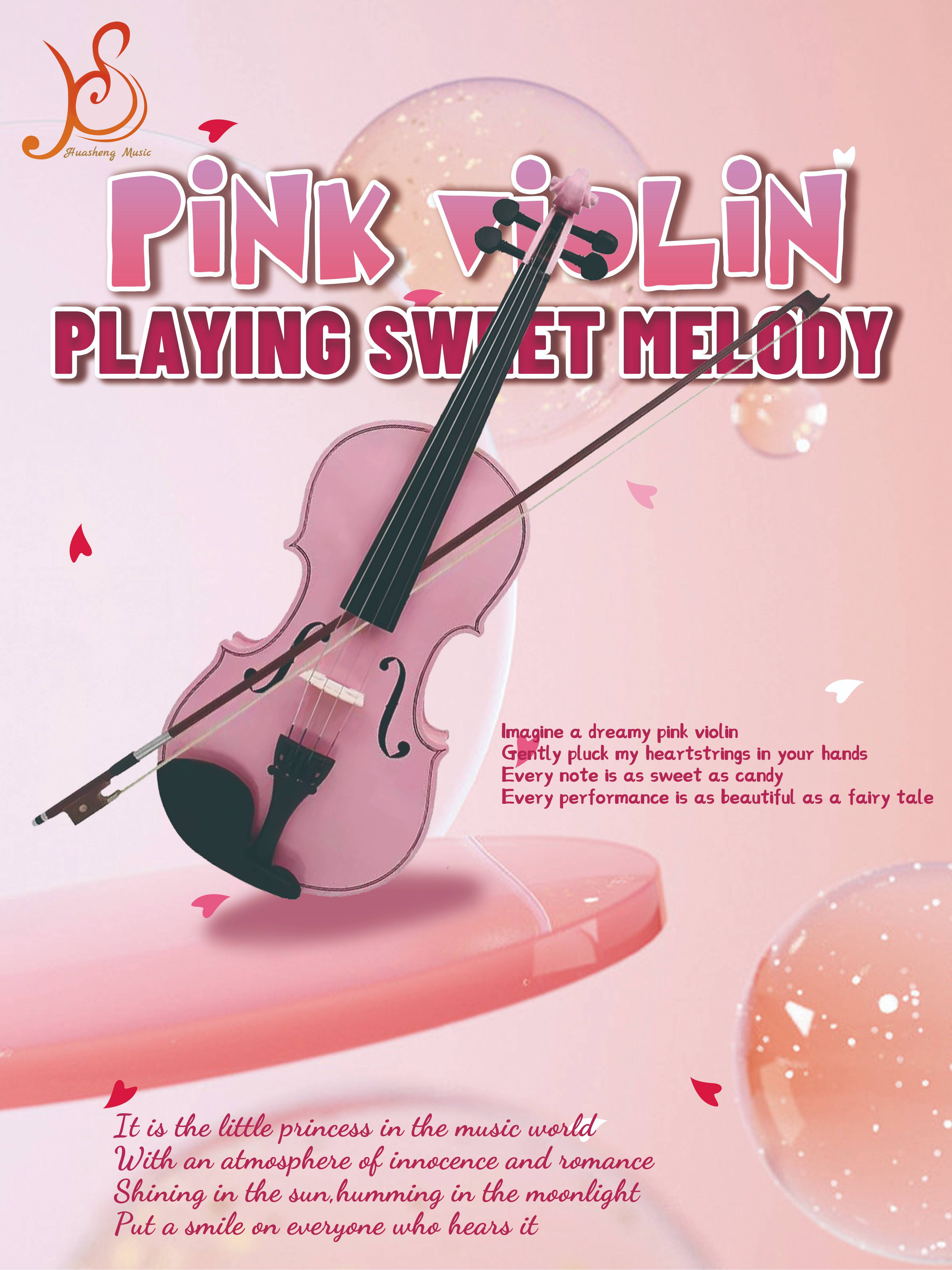 Pink violin, playing sweet melody