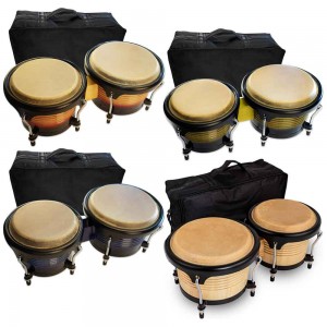 Poplar Wood New Bongo Drum 7+9 6+7 Inch Orff Instrument Children’s Tambourine Cowhide