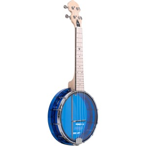 4 String Little Banjo Ukulele with Beginner Kit, 8″ Acrylic Rim,Sealed Guitar-Style Tuners