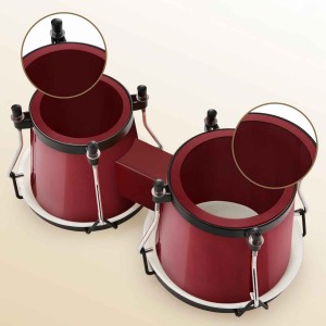 Bongo Drums 6” and 7”  Wood Percussion Instrument Bongos for Kids Adults Beginners Natural Finish