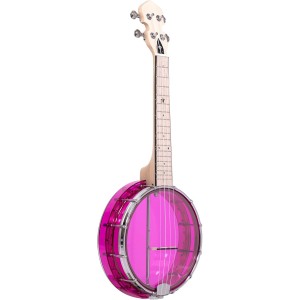 4 String Little Banjo Ukulele with Beginner Kit, 8″ Acrylic Rim,Sealed Guitar-Style Tuners