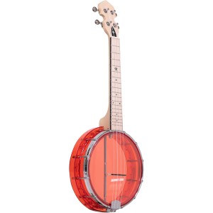 4 String Little Banjo Ukulele with Beginner Kit, 8″ Acrylic Rim,Sealed Guitar-Style Tuners