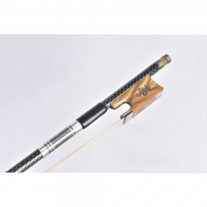 Durable Carbon Fibre Pernambuco Black Hair 1/4 Violin Bow For Enhanced Sound And Performance