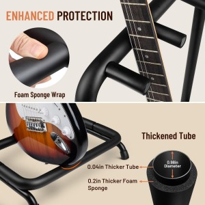 Multi Guitar Rack 3 Holder Stand Display With Thick Rubber Padding Universal for Classical Acoustic Electric Guitars Bass