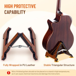 Guitar Stand Wooden Portable Holder Universal Foldable A-Frame Stands Floor for Acoustic Electric Bass Ukulele