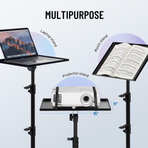 Projector Tripod Stand Adjustable Height 29 to 65in with Casters Universal Laptop Stand Portable Multifunctional Rack Stand