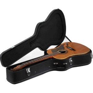 Acoustic Guitar Hard Shell Case Classical Electric Standard 6 12 Strings Gig Accessory Storage with Lock Wooden Black