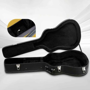 Acoustic Guitar Hard Shell Case Classical Electric Standard 6 12 Strings Gig Accessory Storage with Lock Wooden Black