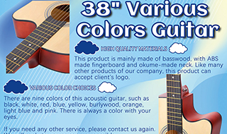 38 couleurs différentes Guitare