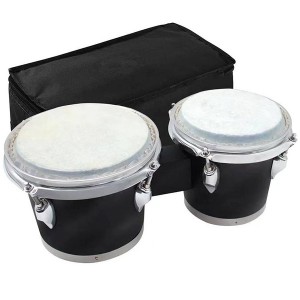 Bongo 7 polegadas X 8 polegadas Conjunto de tambores de mão para crianças e adultos Instrumentos de percussão ajustáveis ​​com pele de couro