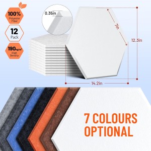 Soundproof Insulation Panel Sound Absorbing Noise Reduction Pads Sound Reducing Foam Walls White 12 Pack Acoustic Panels