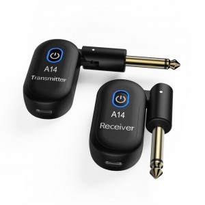 A14 Audio General Wireless Swivel Plug System 2.4GHz Rechargeable Transmitter Receiver 24-bit 48KHz Audio 100ft Range