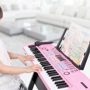 61键电钢琴键盘宝宝益智乐器电风琴玩具带键贴纸