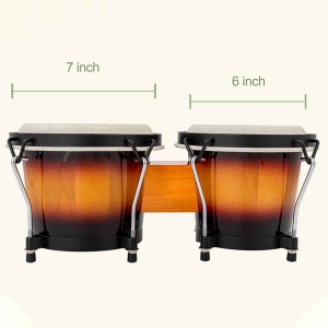 Poplar Wood New Bongo Drum 7+9 6+7 Inch Orff Instrument Children’s Tambourine Cowhide