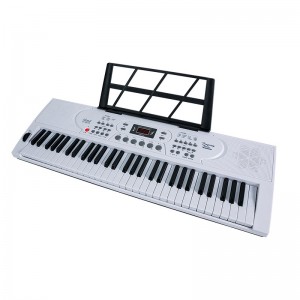 Brinquedo órgão elétrico multifuncional com 61 teclas, número de 2 dígitos, entrada de áudio, saída, iniciantes, teclado de piano elétrico