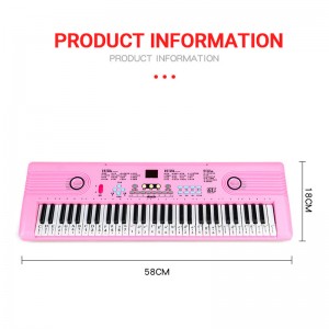 Mataas na Kalidad ng 61 Keys Piano Toys Kids Electric Organ Children Keyboard Mga Laruang Instrumentong Pangmusika na may Music Stand