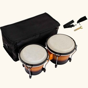 Poplar Wood New Bongo Drum 7+9 6+7 Inch Orff Instrument Children’s Tambourine Cowhide