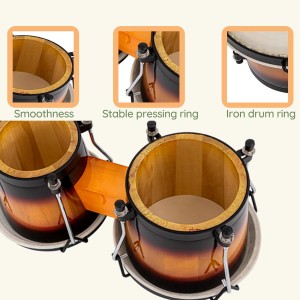 Poplar Wood New Bongo Drum 7+9 6+7 Inch Orff Instrument Children’s Tambourine Cowhide