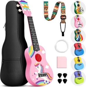 Hawaiian Ukulele Gift Set: 21-Inch Soprano Ukul...