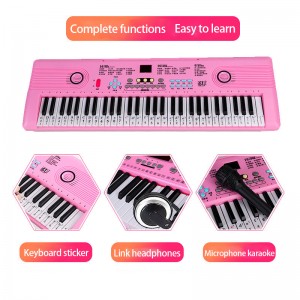Sıcak Satış 61 Tuşlar Elektrikli Organ Çocuk Klavye Aletleri Ses Girişi Çıkışı Müzikal Elektrikli Piyano Oyuncaklar
