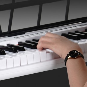 61 키 라이트 업 전기 오르간 키보드 악기 교육 기능 디지털 디스플레이 전기 피아노 완구