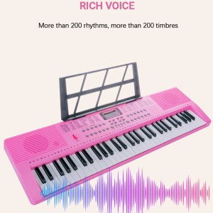 Instrumentos de teclado de órgano eléctrico con iluminación inteligente de 61 teclas, pantalla Digital para principiantes, Piano eléctrico Musical