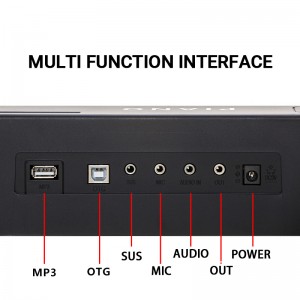 88 مفاتيح البيانو الكهربائي الكبار MIDI MP3 تشغيل وظيفة العرض الرقمي لوحة المفاتيح الأدوات الكهربائية الجهاز