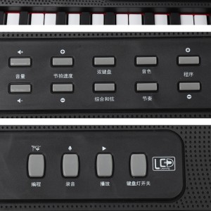 61 مفتاحًا تضيء البيانو الكهربائي إخراج الصوت وظيفة التدريس للمبتدئين شاشة عرض رقمية لوحة مفاتيح الجهاز الكهربائي