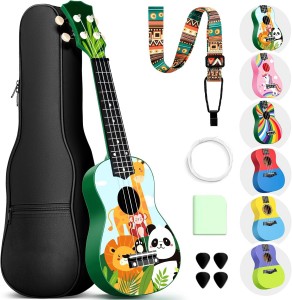 Hawaiian Ukulele Gift Set: 21-Inch Soprano Ukul...