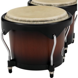 Wood Bongos Vintage Sunburst Bongo Drummer African Drum 6 Inches + 7 Inches Hand Drum Cowhide Drum Head