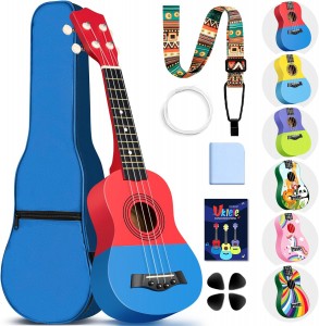 Hawaiian Ukulele Gift Set: 21-Inch Soprano Ukul...