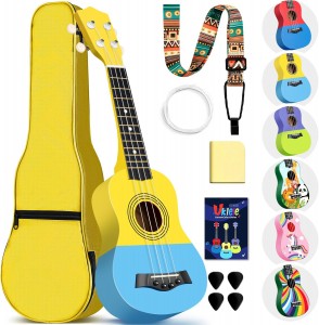 Hawaiian Ukulele Gift Set: 21-Inch Soprano Ukul...