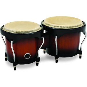 Wood Bongos Vintage Sunburst Bongo Drummer African Drum 6 Inches + 7 Inches Hand Drum Cowhide Drum Head