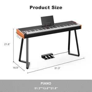 88 Key Weighted Keyboard Piano Beginner Full Size Heavy Hammer Action Electric Digital Piano Keyboard with MIDI Black