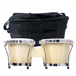 Bongo Drums 7” 8” Congas Drums for Kids Adults Beginners Professional Wood Percussion Instrument with Bag Tuning Wrench